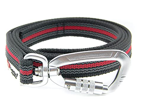 Twinkys Dog Style Hundeleine gummiert mit Sicherheitskarabiner 20 mm breit für Hunde bis 50 kg - OHNE Handschlaufe 1 Meter Schwarz Rot Made in Germany von Twinkys
