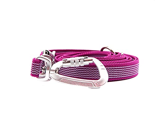 Twinkys Dog Style Dreifach verstellbare Hundeleine gummiert 20 mm breit mit Sicherheitskarabiner 3 Meter Pink von Twinkys