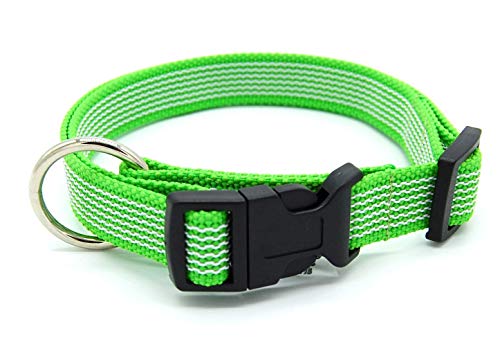 Twinkys Gummiertes Hunde Halsband M-L 32 cm - 60 cm Neon Grün Made IN Germany von Twinkys