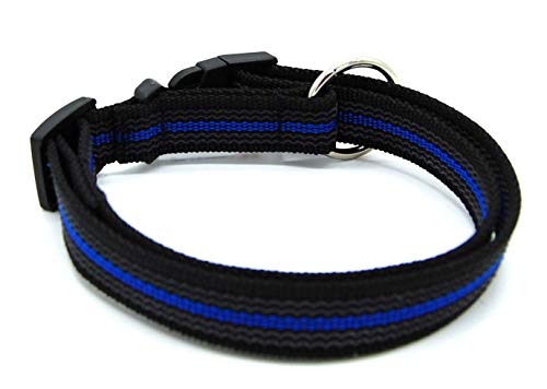 Twinkys Gummiertes Hunde Halsband M-L 32 cm - 60 cm Schwarz Blau Made IN Germany von Twinkys