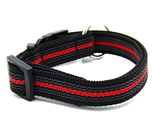 Twinkys Gummiertes Hunde Halsband M-L 32 cm - 60 cm Schwarz Rot Made IN Germany von Twinkys