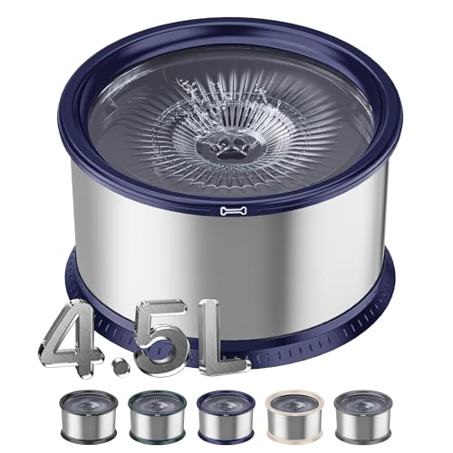 Twinsing 4.5L/1.2Gal Dog Water Bowl No Spill Stainless Steel Slow Water Bowl for Medium Large Dogs, Large Capacity Splash Proof Dog Slow Water Feeder with Anti Slip Mat for Mess Drinkers, Blue Twinsing 4.5L/1.2Gal Dog Water Bowl No Spill Stainless Steel Slow Water Bowl for Medium Large Dogs, Large Capacity Splash Proof Dog Slow Water Feeder with Anti Slip Mat for Mess Drinkers, Blue von Twinsing