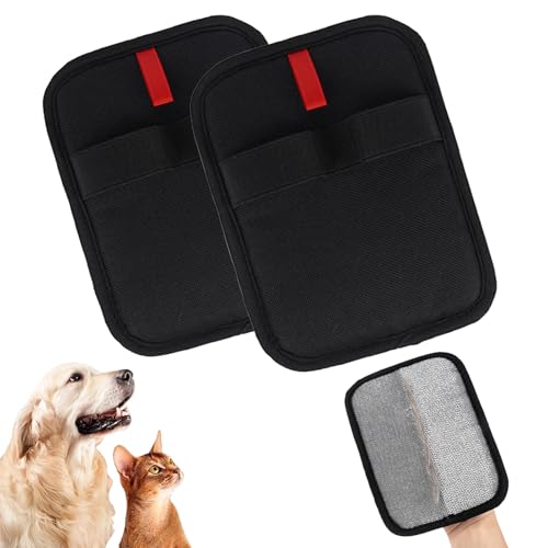 Twinsun Tierhaarentfernungshandschuhe, wiederverwendbar, elektrostatisch, für Katzen, Hunde, Tierhaarentferner, Handschuhe, Bürstenwerkzeug für Couch, Möbel, Teppich, Autositz (2 Stück) von Twinsun