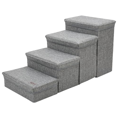 TyCylKu 80 X 33 cm Hundetreppe Haustiertreppe Hunde Treppenhilfe Katzentreppe Für Hundecouch | Faltbare Indoor-Hundehüttentreppe Mit Stauraum, Nicht Reizende, rutschfeste Hunderampe Für Kleine TyCylKu 80 X 33 cm Hundetreppe Haustiertreppe Hunde Treppenhilfe Katzentreppe Für Hundecouch | Faltbare Indoor-Hundehüttentreppe Mit Stauraum, Nicht Reizende, rutschfeste Hunderampe Für Kleine von TyCylKu