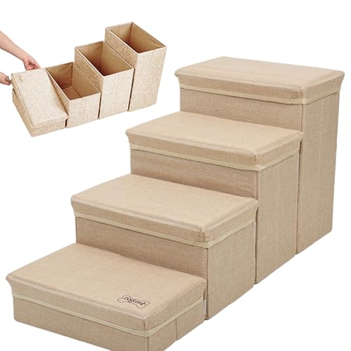TyCylKu 80 X 33 cm Hundetreppe Haustiertreppe Hunde Treppenhilfe Katzentreppe Für Hundecouch | Faltbare Indoor-Hundehüttentreppe Mit Stauraum, Nicht Reizende, rutschfeste Hunderampe Für Kleine TyCylKu 80 X 33 cm Hundetreppe Haustiertreppe Hunde Treppenhilfe Katzentreppe Für Hundecouch | Faltbare Indoor-Hundehüttentreppe Mit Stauraum, Nicht Reizende, rutschfeste Hunderampe Für Kleine von TyCylKu
