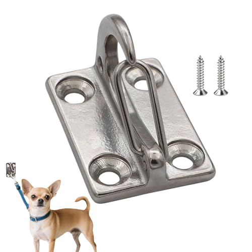 TyCylKu Hunde Zugseil Haken Für Wand, 5,3x3,85x 3,45cm Edelstahl Wandmontiert Befestigungshaken Für Große Hunde Führleine, Rostfreier Parkplatz Haken Für Mittelgroße Kleine Grosse Training von TyCylKu