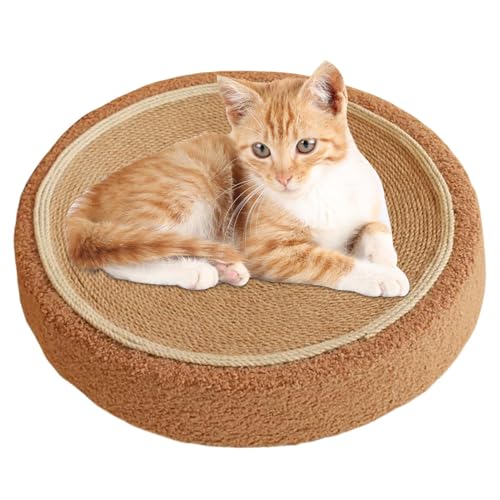 TyCylKu Runder Katzenkratzer,Sisal-Kratzbrett für Hauskatzen | Kratzspielzeug, Katzenkratzmatte, entspannende Schüsselunterlage, Loungebett, Möbelschutz von TyCylKu