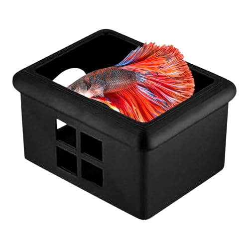 TyCylKu Schwimmendes Aquarium Versteck | Schwebende Höhle Als Futterplatz, Ruhezone & Schutzraum | Dekorative Höhle Mit Fenster Für Wohnung Wohnzimmer Home Hotel von TyCylKu