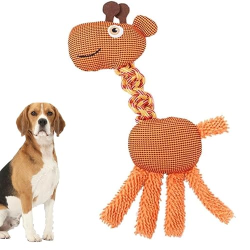 Tyasoleil Quietschspielzeug für Hunde aller Rassen, interaktives Haustier-Plüschseil (Giraffe) von Tyasoleil