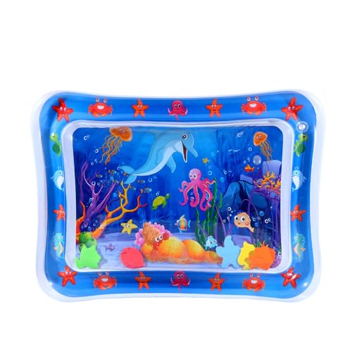 Tyasoleil Wasserspielmatte für Katzen mit Quallen, Delfin und Wal-Design, verdickte, rutschfeste Haustier-Aktivitätsmatte für Indoor-Kätzchen (quadratischer Delfin) von Tyasoleil