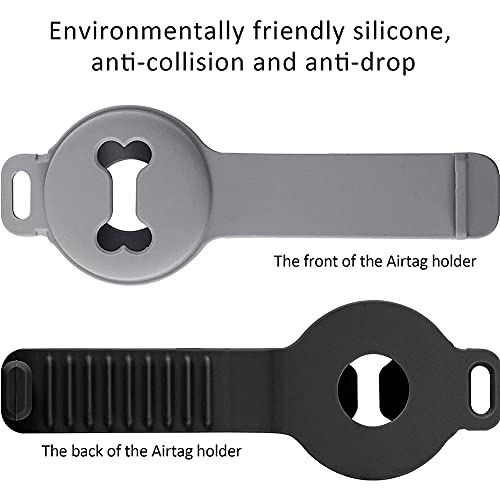 Tyatocepy 2 StüCk Haustier Silikon SchutzhüLle für Anti-Kratzer Knochenform Hundehalsband Halter Pet Tracker Cover-Schwarz + von Tyatocepy