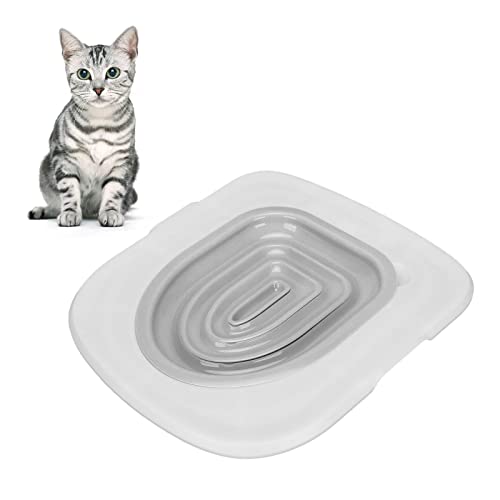 Cat Toilet Training Kit Universal wiederverwendbar umweltfreundliche Katzen -Toilettentrainer für Haustierreinigung (White Tray, 1 Gray Inner Support) von Tyenaza