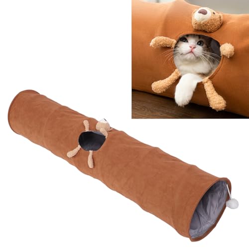 Katzentunnel für Innenkatzen, gerade Faltbare Big Cat -Tunnel, braune Wildleder -Haustunnel mit Zwei Peepe -Loch Katzentunnel für Innenkatzen, gerade Faltbare Big Cat -Tunnel, braune Wildleder -Haustunnel mit Zwei Peepe -Loch von Tyenaza