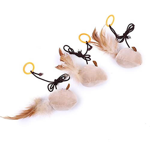 Tyenaza Cat Feather Toy, interaktives lustiges Katzenspielzeug mit Glocke für Innen- und Außenaktivitäten von Tyenaza