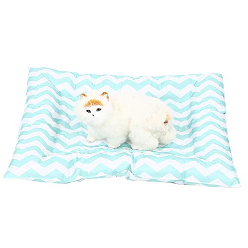 Tyenaza Haustier-Eiskissen, weiß-grünes quadratisches Gel-Kühlkissen für den Sommer, wasserdichtes Temperatursenkungskissen für Hunde und Katzen (66 x 57 cm) von Tyenaza