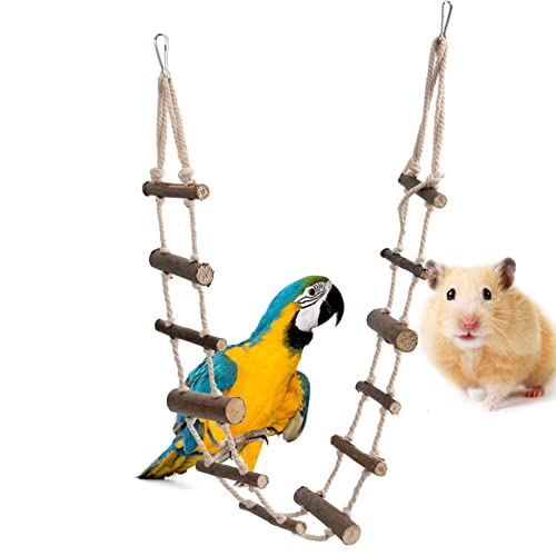 Tyenaza Haustier Hamster Weiches langes Klettern, Seilleiter Papagei Eichhörnchen -Suspensionsbrücke, für Vogelpapagei Hamster Eichhörnchen Zuckerglarten von Tyenaza