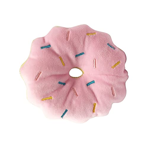 Tyenaza Hunde-Donut-Spielzeug, Bissfestes Zähneknirschen, Lindert Langeweile, Cartoon, Niedliches, Quietschendes Plüsch-Hundespielzeug Für Heimtierbedarf(Rosa) von Tyenaza