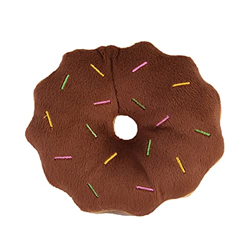 Tyenaza Hunde-Donut-Spielzeug, Bissfestes Zähneknirschen, Lindert Langeweile, Cartoon, Niedliches, Quietschendes Plüsch-Hundespielzeug Für Heimtierbedarf(braun) von Tyenaza