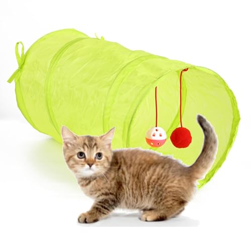 Tyenaza -Katzen -Tunnel, grüner Katzenrohr Faltbarer großer Space Sound Bell Crinkle Design Langlebiges Katzenspielspielzeug für Innenkatze Haustier Training Tyenaza -Katzen -Tunnel, grüner Katzenrohr Faltbarer großer Space Sound Bell Crinkle Design Langlebiges Katzenspielspielzeug für Innenkatze Haustier Training von Tyenaza