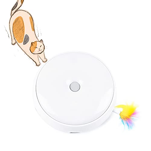 Tyenaza Katzenfeder-Drehteller, interaktives intelligentes elektrisches Katzen-Drehteller-Spielzeug mit Licht und Ton, für Katzenkätzchen Tyenaza Katzenfeder-Drehteller, interaktives intelligentes elektrisches Katzen-Drehteller-Spielzeug mit Licht und Ton, für Katzenkätzchen von Tyenaza