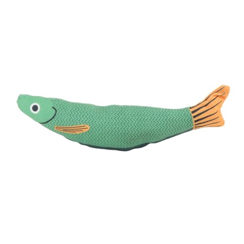 Tyenaza Katzenspielzeug, Saury Fish, weiches Katzenminzen-Spielzeug mit Knistergeräuschen, interaktives Katzen-Kicker-Spielzeug für die Bewegung von Kätzchen im Haus für alle Rassen (Green) von Tyenaza