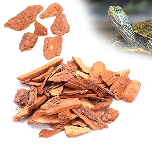Tyenaza Rinde Bettwäsche Reptilienbox Bettwäsche Kiefernrinde Körnchen Bettwäsche für Schildkröten Eidechsen (Große Partikel 250g) von Tyenaza
