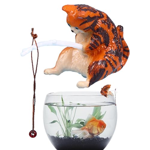 Tyinerc Aquarium-Dekoration für Fischkatzen, Angeln von Aquarien, niedliche Katzenfiguren, Aquariendekoration – Figuren von Angelkatzen, süßes Kätzchen, Ornamente für Aquarium, Tyinerc Aquarium-Dekoration für Fischkatzen, Angeln von Aquarien, niedliche Katzenfiguren, Aquariendekoration – Figuren von Angelkatzen, süßes Kätzchen, Ornamente für Aquarium, von Tyinerc