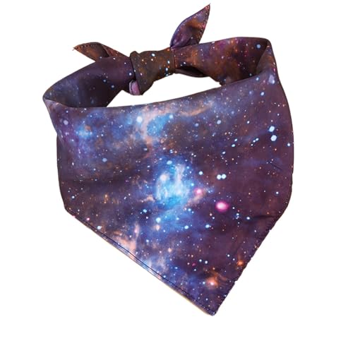 Tyinerc Dreieckstuch für Haustiere, Bandanas für Hunde, Halstuch für Hunde, Violett, Blau, , Soft Space Dog Bandana, Dog Triangle Starry Halstuch für Tiere von Tyinerc