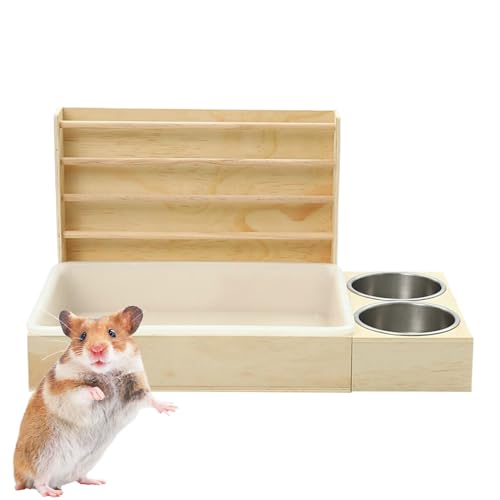Tyinerc Hölzerner Heufütterer - Holz Heufutterautomat Mit 2 Schalen Und Toilette - Anti-Verschwendung Multifunktion Futterhalter Schale Halterung Futtergras Haustier Kaninchen Hamster Tyinerc Hölzerner Heufütterer - Holz Heufutterautomat Mit 2 Schalen Und Toilette - Anti-Verschwendung Multifunktion Futterhalter Schale Halterung Futtergras Haustier Kaninchen Hamster von Tyinerc