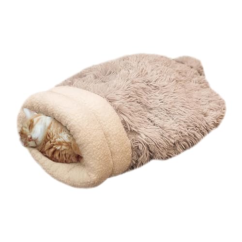 Tyinerc Katzenbett-Schlafsack, Plüsch-Katzenschlafsack - Winter-Plüsch-Bettsack für Katzen, halbgeschlossene Höhle,Kleine, mittelgroße und große Katzen-Wärmeunterlage, Sack, warme Freizeitmatte für Tyinerc Katzenbett-Schlafsack, Plüsch-Katzenschlafsack - Winter-Plüsch-Bettsack für Katzen, halbgeschlossene Höhle,Kleine, mittelgroße und große Katzen-Wärmeunterlage, Sack, warme Freizeitmatte für von Tyinerc