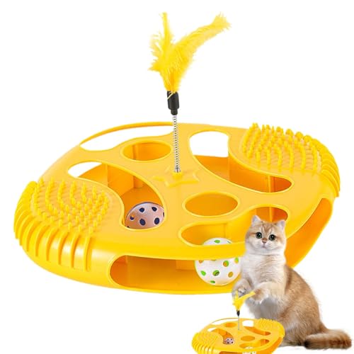 Tyinerc Katzenspielzeug mit Bällen, Katzenspielzeug - Übungsbälle Teaser,Interaktiver Übungsball-Teaser, ausgehöhltes sensorisches Katzenspielzeug mit neckender Feder zur mentalen Stimulation Tyinerc Katzenspielzeug mit Bällen, Katzenspielzeug - Übungsbälle Teaser,Interaktiver Übungsball-Teaser, ausgehöhltes sensorisches Katzenspielzeug mit neckender Feder zur mentalen Stimulation von Tyinerc