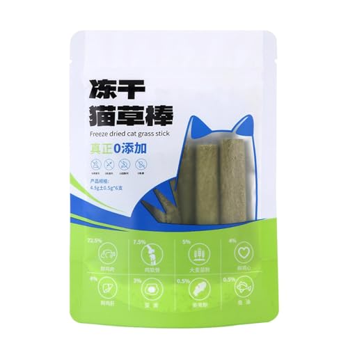 Tyinerc Katzenstäbchen, Leckerli-Sticks für Katzen – 6 x gefriergetrocknete Snack-Sticks für Katzen zum Zahnen – Das essbare Katzenspielzeug stimuliert die Leckereien von Tyinerc