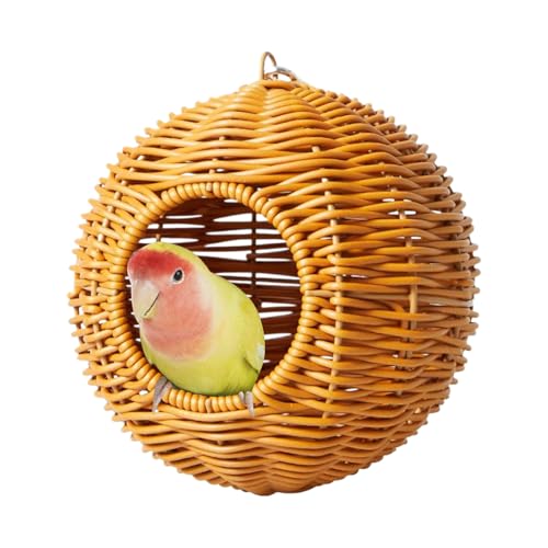 Tyinerc Kleines Vogelhaus - Kunst-Rattan Vogelhöhle | Haustierhütte, Atmungsaktives Geflochtenes Schutzhaus Für Finken, Sittiche, Nymphensittiche & Kleintiere Tyinerc Kleines Vogelhaus - Kunst-Rattan Vogelhöhle | Haustierhütte, Atmungsaktives Geflochtenes Schutzhaus Für Finken, Sittiche, Nymphensittiche & Kleintiere von Tyinerc