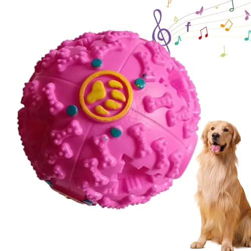 Tyinerc Lachball für Hunde, Futterball für Hunde, auslaufender Ball für Hunde, interaktives langsames Fressen, kreatives Beißball-Spielzeug mit Lachgeräusch von Tyinerc