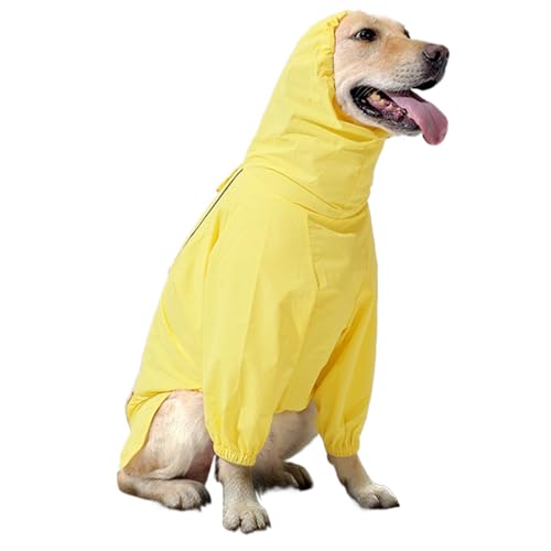 Tyinerc Regenmantel Für Hunde - Reflektierende Regenjacke für Hunde mit Zugseilöffnung - Einstellbarer Poncho Für Größere Bei Wanderungen Und Outdoor-Abenteuern von Tyinerc
