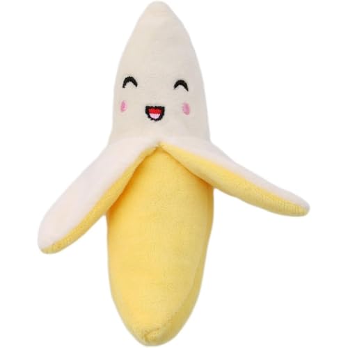 TypoGrove Quietschendes Hundespielzeug für Welpen, Plüsch-Kauspielzeug, Quietschspielzeug, Haustierbedarf (Banana) von TypoGrove