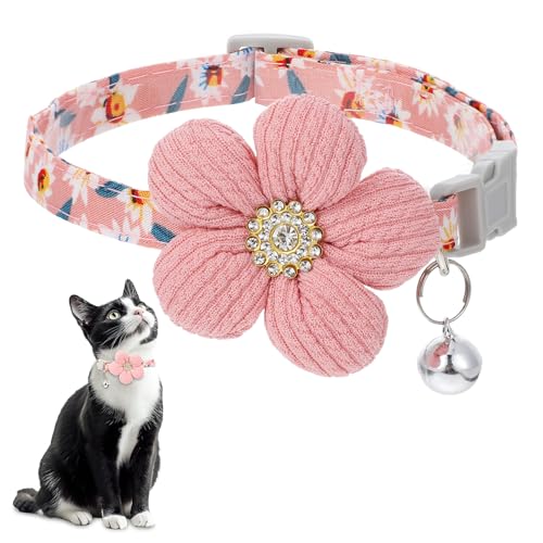Tyqour Katzenhalsband Halsband Katze Katzen Halsbänder mit Glöckchen Kitten Halsbänder Verstellbar Cute Cat Collar with Bell süßes Kätzchenhalsbänder für kleine Welpen von Tyqour