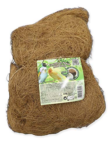 Tyrol - Nestkugel für Wellensittich aus Kokosfaser - Für Haustier-Vogel - Trägt zum Wohlbefinden des Vogels bei - Kanarienvogel nest - Aus natürlichen Fasern - Farbe Braun - 300 g von Tyrol
