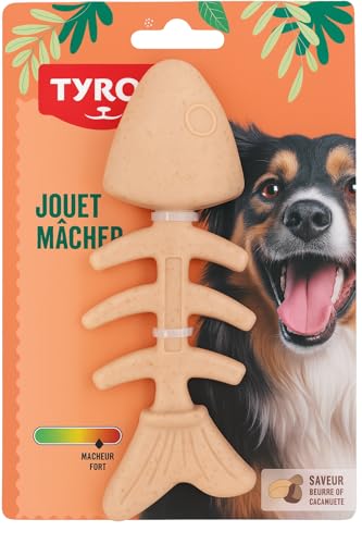 Tyrol - Bambus-Hundespielzeug mit Lachsgräte – Hundespielzeug zum Kauen – mit Bambusfasern und Nylon – Harter Widerstand für Starke Kauer – Lachsgeschmack – 14 cm Tyrol - Bambus-Hundespielzeug mit Lachsgräte – Hundespielzeug zum Kauen – mit Bambusfasern und Nylon – Harter Widerstand für Starke Kauer – Lachsgeschmack – 14 cm von Tyrol