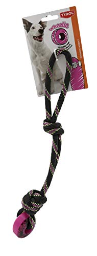 Tyrol Hundespielzeug, Seil mit Griff, Schwarz, 40 cm, 1 Stück von Tyrol