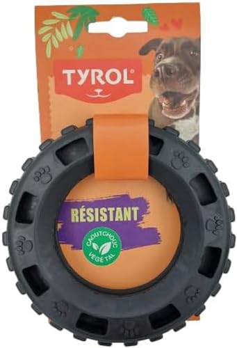 Tyrol - Hundespielzeug – Serie Cronos – Spielzeug für Hunde – Reifen für Hunde – mit einem Behälter für Leckereien für Hunde – pflanzlich und natürlich – 15 cm – Spielzeug sehr robust – Hergestellt in von Tyrol