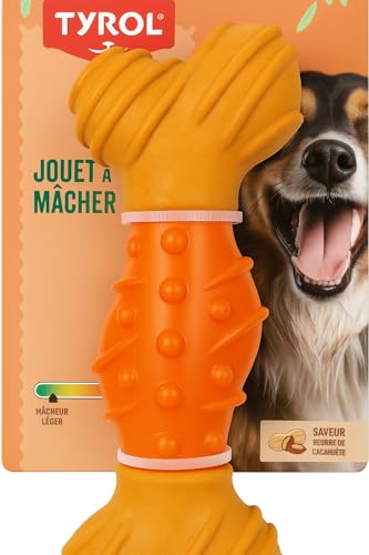 Tyrol - Hundespielzeug aus Bambus – Spielzeug für Hunde – massiert Zähne und Zahnfleisch – mit Bambusfaser und Gummi – weicher Widerstand für leichte Kauer – Geschmacksrichtung: Butter mit Tyrol - Hundespielzeug aus Bambus – Spielzeug für Hunde – massiert Zähne und Zahnfleisch – mit Bambusfaser und Gummi – weicher Widerstand für leichte Kauer – Geschmacksrichtung: Butter mit von Tyrol