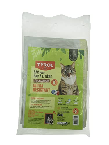 Tyrol | 5 Katzenklo Beutel | Für die Katzentoilette | Katzen Zubehör mit Kartonboden | Super robust gegen die Krallen der Katze |katzentoiletten & zubehör |44 x 30 cm | 5 Stück von Tyrol