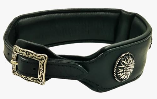Antique Leder Halsband Hundehalsband Zierschnalle Chonchos Blumen Lederhalsband BREIT M L XL Tysons (L 52-57) von Tysons Breeches