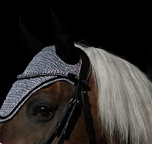 Fliegenhaube Fliegenohren Gold o Silber - Farben Lastik Ohren Pony- VB WB- X- Full Tysons (Silberfarben, X Full) von Tysons Breeches