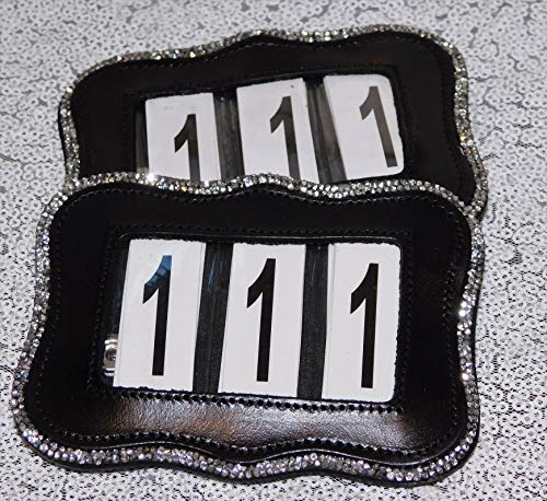 Kopfnummern Kopfnummer Glitzer Leder Straß Schwarz Braun 2 Systeme Turnier Nummer Nummern Tysons (Welle) von Tysons Breeches