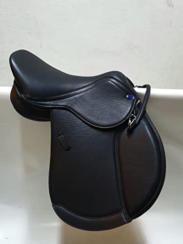 Ledersattel Jumper VS Sattel Leder Schwerpunkt Springen Schwarz Braun incl. Kopfeisen Tysons Ponysattel Welsh Kindersattel Tysons (15 Zoll, Schwarz) von Tysons Breeches
