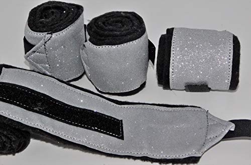 Sunny Glitzer Bandagen Minishetty Shetty 1 Meter Braun Weiß Rot Rosa Schwarz Set 4 Stück Tysons (Schwarz) von Tysons Breeches