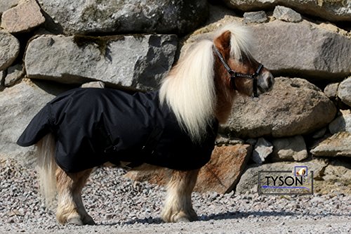 Tysons Breeches 600 D Klett Schwarz Regendecke Decke Minipony Mini Shetty Weidedecke Falabella Fohlen Schwarz 75 cm von Tysons Breeches