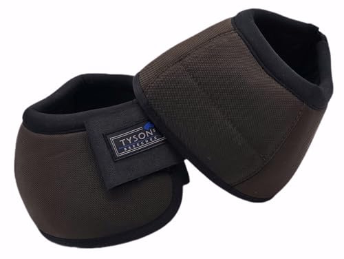 Tysons Breeches Hufglocken Spring Glocken Kaltblut Perscheron Noriker XL XXL XXXL Schwarz Braun Drehschutz ergonomisch 1600 Poly Neopren Übergröße (Braun, XXX Full) von Tysons Breeches